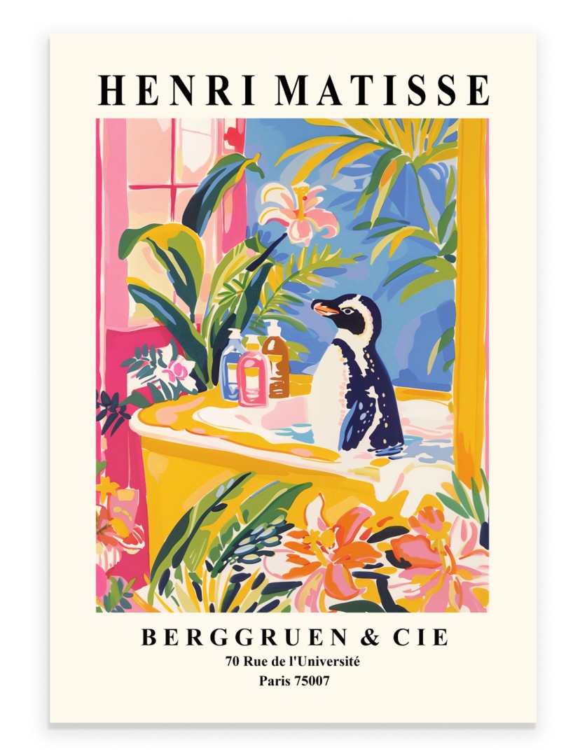 Penguin in a bathtub - Matisse Art Print